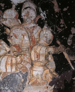 Toernooi-Slag van Louvezerp door Antonio Pisano bekend als Pisanello, fresco (detail)