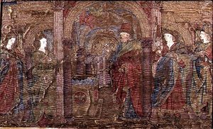 De Aankondiging aan Zacharias, wandtapijt met scènes uit het leven van St. Johannes de Doper