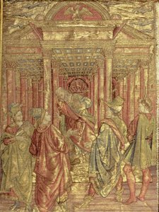 Zacharias Verlaat de Tempel, wandtapijt met scènes uit het leven van St. Johannes de Doper