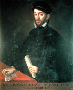 Portret van Antonio Perez (1540-1611) politicus en secretaris van Filips II door Antonio Ponz