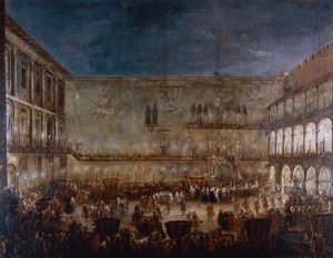 Aankomst van prinses Amalie van Saksen in Padua, door Antonio Stom door Antonio Stom