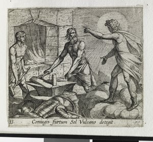 Apollo bij de smidse van Vulcanus door Antonio Tempesta