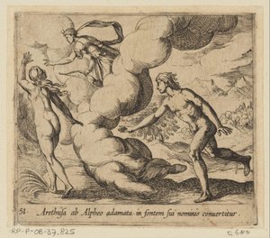 Arethusa wordt achtervolgd door Alpheüs door Antonio Tempesta