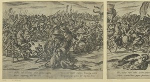 De dood van Camillus in de strijd tussen Grieken en Romeinen door Antonio Tempesta