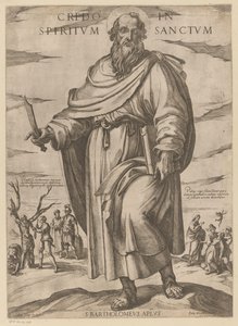 De heilige Bartolomeüs Christus, Maria en de apostelen
