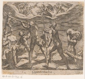 De reuzen proberen de Olympus aan te vallen door Antonio Tempesta