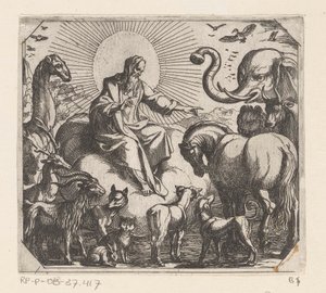 God schept de dieren op het land door Antonio Tempesta