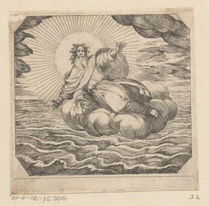 God schept hemel en aarde door Antonio Tempesta