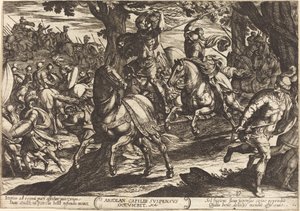 Jacob doodt Absalom, zoon van koning David door Antonio Tempesta