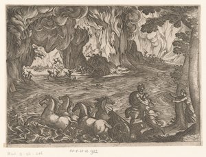 Landschap met de roof van Proserpina