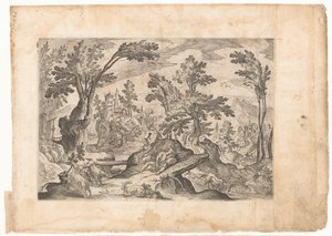 Landschap met rustende herders