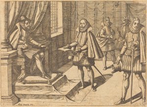 Filips II van Spanje op Zijn Troon