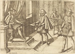 Filips II van Spanje op Zijn Troon door Antonio Tempesta