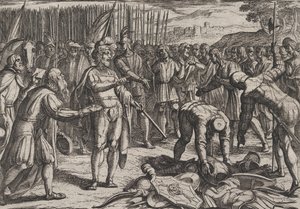 Plaat 7: Duitse Gezanten Bezoeken Civilis, uit De Oorlog van de Romeinen Tegen de Bataven Ro...