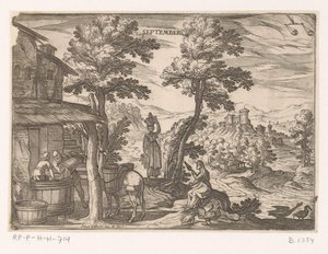 September: wijn maken (weegschaal)