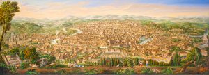 Panoramisch uitzicht op Rome vanaf de Janiculum-heuvel door Antonio Testa