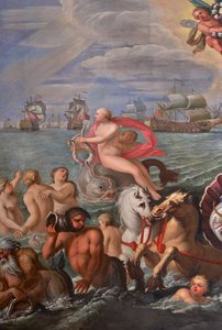 Detail van de koninklijke tekenkamer door Antonio Verrio
