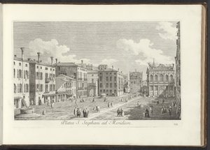 Gezicht op Campo Santo Stefano te Venetië door Antonio Visentini