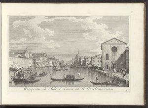 Gezicht op het Canal Grande, de Santa Maria di Nazareth en de San Simeone Piccolo te Venetië door Antonio Visentini