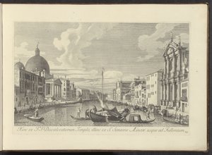 Gezicht op het Canal Grande, de Santa Maria di Nazareth en de San Simeone Piccolo te Venetië