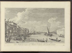 Gezicht op het Canal Grande en de kerk de Santa Chiara te Venetië door Antonio Visentini
