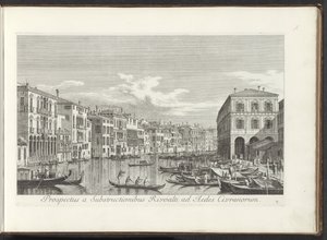 Gezicht op het Canal Grande te Venetië door Antonio Visentini