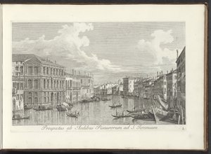 Gezicht op het Canal Grande te Venetië door Antonio Visentini