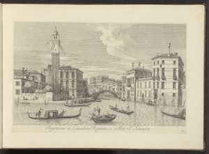 Gezicht op het Cannaregio en Palazzo Labia te Venetië door Antonio Visentini