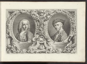 Portretten van kunstenaars Canaletto en Antonio Visentini