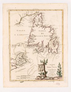 De eilanden Terre Nuova en Cape Breton van nieuwe projectie 1778. LOC 73694665 door Antonio Zatta