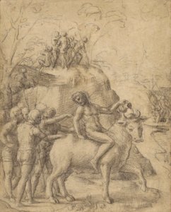 Correggio - Een man op een stier en andere figuren, 83.GB.344 door Antonio da Correggio