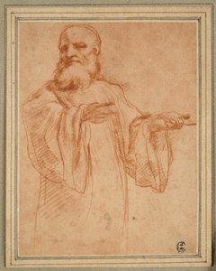 St. Benedictus gebaart naar links: Studie voor de kroning van de Maagd door Antonio da Correggio