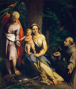 De rust tijdens de vlucht naar Egypte door Antonio da Correggio
