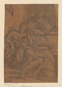 Heilige Familie met Anna door Antonio da Cremona