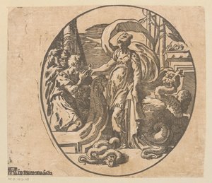 Odysseus op het eiland van Circe door Antonio da Trento (possibly)
