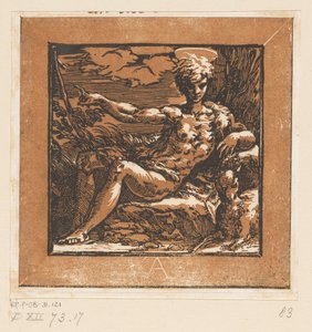 Johannes de Doper in de wildernis door Antonio da Trento