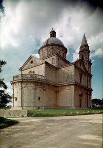Gezicht op de kerk van San Biagio door Antonio da the elder Sangallo