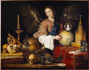 Allegorie op vergankelijke tijd (olieverf op doek)