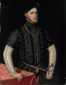 Portret van Filips II 1527-1598, koning van Spanje en Portugal, c. 1550 door Antonis Mor