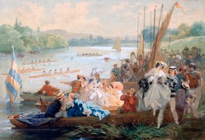 Een Regatta in Asnieres Tijdens het Tweede Keizerrijk, c1868-1905 door Antony Paul Emile Morlon