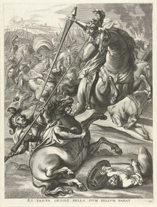Achilles verslaat Telephos; intocht van Ferdinand te Gent in 1635 door Antony van der Does
