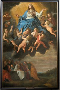 Parochiekerk Sint-Eligius. Schilderij. "Hemelvaart van Maria". Antoon van den Heuvel. door Antoon van den Heuvel