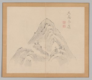 Dubbel Album van Landschapsstudies na Ikeno Taiga, Volume 1 blad 24 door Aoki Shukuya