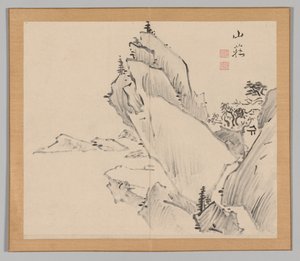 Dubbel Album van Landschapsstudies na Ikeno Taiga, Deel 1 blad 30, 18e eeuw