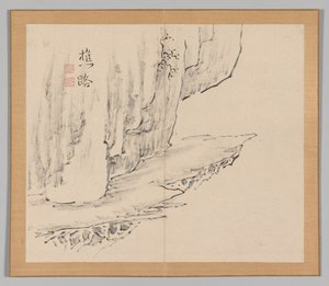 Dubbel Album van Landschapsstudies naar Ikeno Taiga, Volume 1 blad 31 door Aoki Shukuya