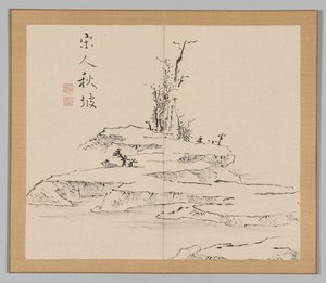 Dubbel album van landschapsstudies naar Ikeno Taiga, Deel 2 blad 12, 18e eeuw