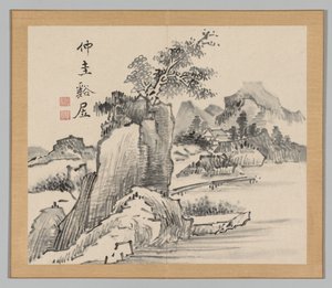 Dubbel Album van Landschapsstudies na Ikeno Taiga, Deel 2 blad 14, 18e eeuw