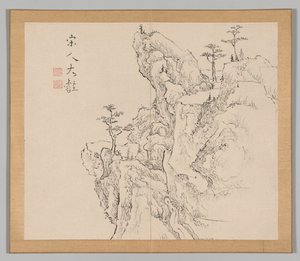 Dubbel Album van Landschapsstudies naar Ikeno Taiga, Deel 2 blad 1, 18e eeuw