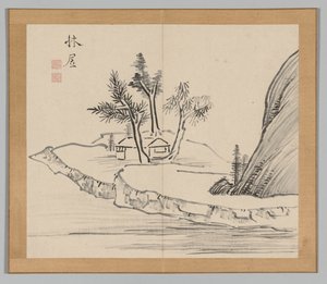 Dubbel album met landschapsstudies naar Ikeno Taiga, Volume 2 blad 22, 18e eeuw