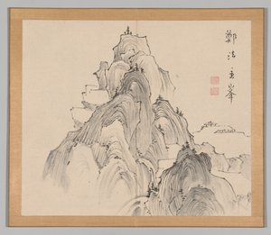 Dubbel album van landschapsstudies naar Ikeno Taiga, Volume 2 blad 2, 18e eeuw